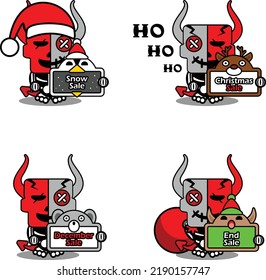 cartoon voodoo devil doll mascot character halloween cute skull vector illustration set bundle christmas sale
