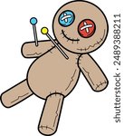 Cartoon voodoo doll vector illustration