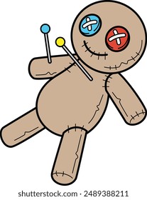 Cartoon voodoo doll vector illustration