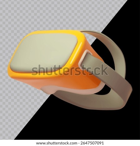 Cartoon VR glasses headset. 3D render style on transparent background. For dark and bright backgrounds.
