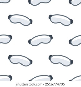 Cartoon VR Glasses seamless patterns, Vector.