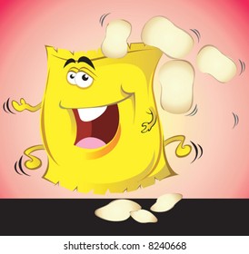cartoon wafers packet, Vector,
