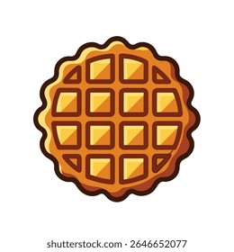 Cartoon waffle vector icon on white background