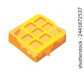 Cartoon waffles vector illustration, isolated on white background