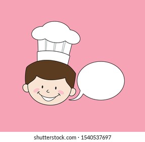 Cartoon Waiter Caterer - with Speech Bubble