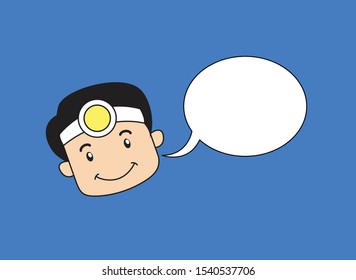 Cartoon Waiter Caterer - with Speech Bubble