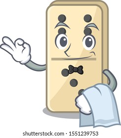 Cartoon waiter style of domino cute isolated