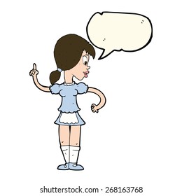 cartoon waitress calling order with speech bubble