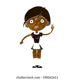 cartoon waitress making hand gesture