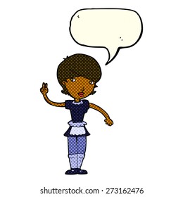 cartoon waitress taking order with speech bubble