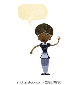 cartoon waitress taking order with speech bubble