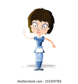 cartoon waitress waving hand