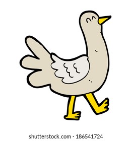 cartoon walking bird