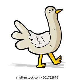 cartoon walking bird