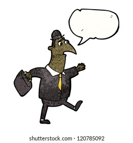 cartoon walking businessman