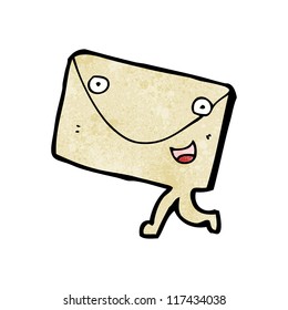 cartoon walking envelope
