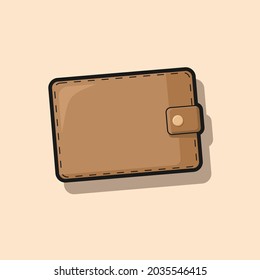 Caricatura Icono de la cartera vector para la plantilla de ahorro de dinero en efectivo con estilo de caricatura y diseño plano