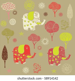 cartoon wallpaper with elephant