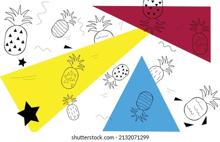 it is a cartoon wallpaper of pineapple