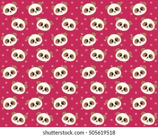 Cartoon wallpaper.
Seamless Panda Pattern with stars