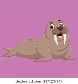 Cartoon walrus isolated vector design illustration