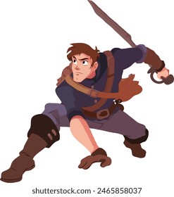 Cartoon of a Warrior in action