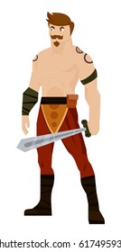 cartoon warrior man _1