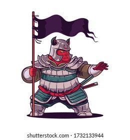 Cartoon The Warrior Mascot Logo