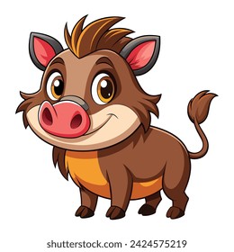  cartoon warthog on white background