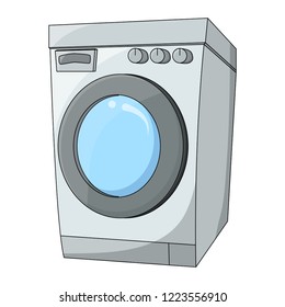cartoon washing machine design isolated on white background