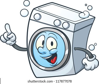 Cartoon washing machine  Vector clip art illustration and simple gradients  All in single layer 