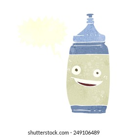 botella de agua de dibujos animados con burbuja de habla