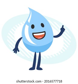 Cartoon Water Character Explaining Showing Index Stock Vector (Royalty ...