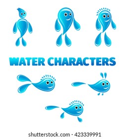 cartoon water characters
