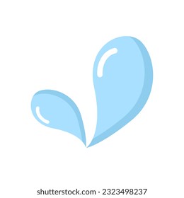 Cartoon Water drop. Vector illustration isolated on white background.