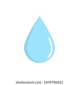 Cartoon Water drop. Vector illustration isolated on white background.