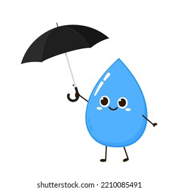 Cartoon water drops. Blue drops with different emotions. Emotion Scale. Emotion Diary. Vector illustration, isolated on white background.