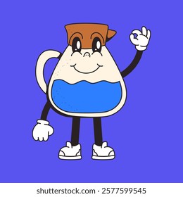 Cartoon Water Jug Giving OK Gesture