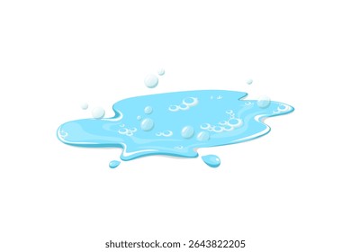 Desenho Animado Água Splash com Bolhas - Banho Espuma Puddle Ilustração