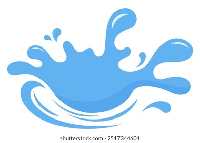 cartoon water splash with drops