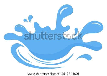 cartoon water splash with drops