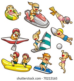 cartoon water sport icon