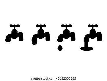 Ilustração do vetor de fonte digital do ícone da torneira de água do desenho animado 