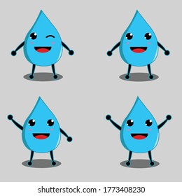 Cartoon Water Vector Illustration Different Emotions Stock Vector ...