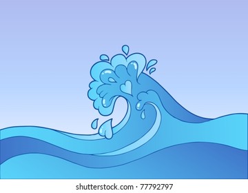 Cartoon Wasserwelle - Vektorgrafik.