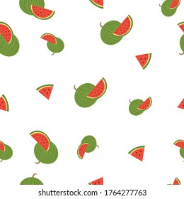 Cartoon Watermelon Fruit Pattern Background Design Graphic suitable for your design needs: logos, illustrations, animations, t-shirt designs, etc.
