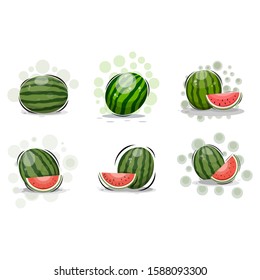 cartoon watermelon fruits design vector collection