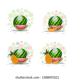 cartoon watermelon fruits design vector collection