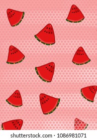  cartoon watermelon illustration  pattern  background