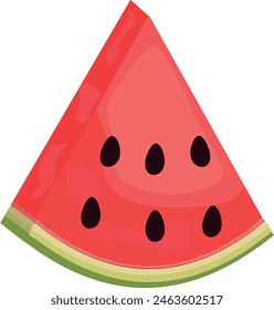 Cartoon of a Watermelon slice with seeds